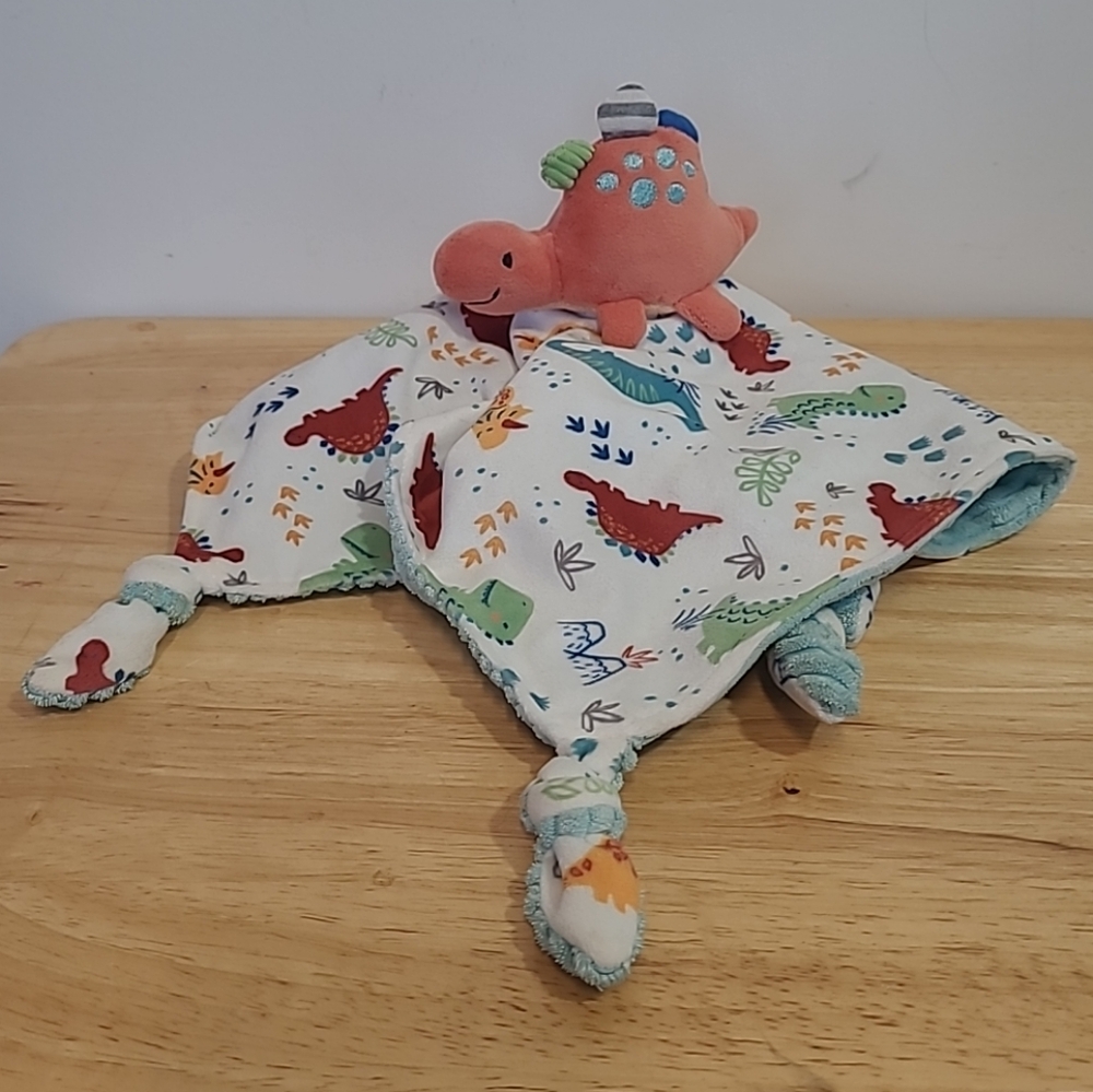 Mary Meyer Dinosaur Lovey Knotted Security Minky Soft Blanket Stuffed Animal Toy